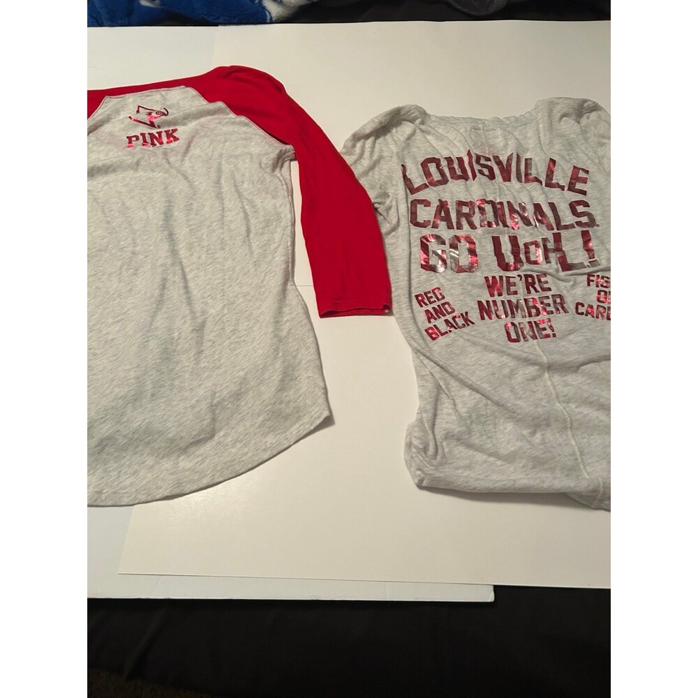 Louisville Cardinals PINK by Victoria's Secret Bundle 2 shirts Women’s Med
